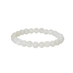 Frosted White Agate Gemstone Beads Bracelet 8mm